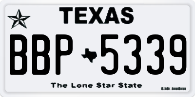 TX license plate BBP5339