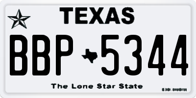TX license plate BBP5344