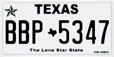 TX license plate BBP5347