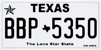 TX license plate BBP5350