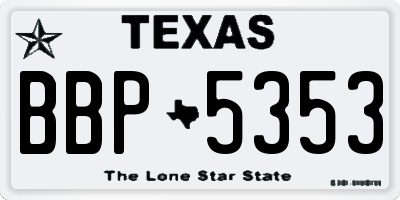 TX license plate BBP5353