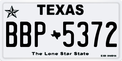 TX license plate BBP5372