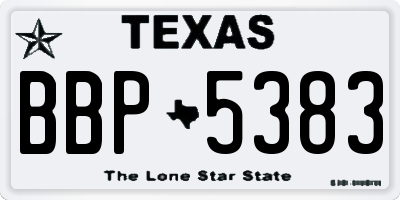 TX license plate BBP5383
