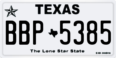 TX license plate BBP5385
