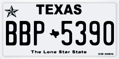 TX license plate BBP5390