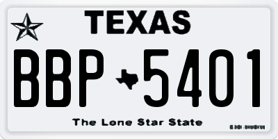 TX license plate BBP5401