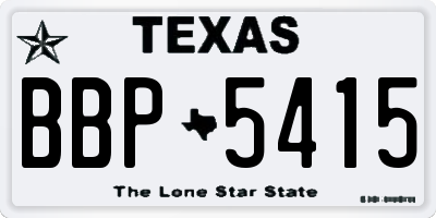 TX license plate BBP5415