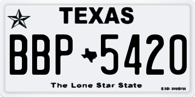 TX license plate BBP5420