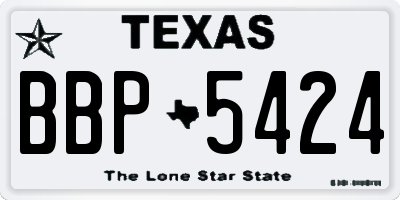 TX license plate BBP5424