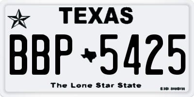 TX license plate BBP5425