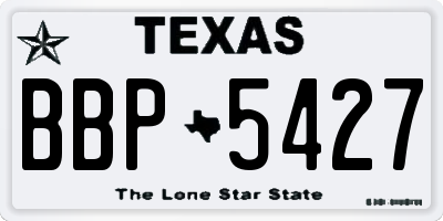 TX license plate BBP5427