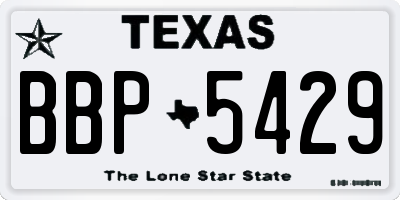 TX license plate BBP5429
