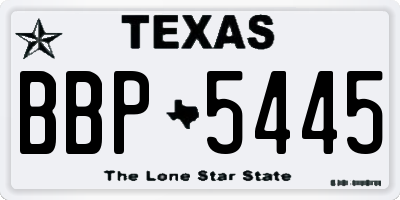 TX license plate BBP5445
