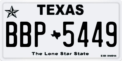 TX license plate BBP5449