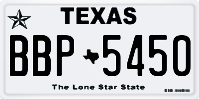 TX license plate BBP5450