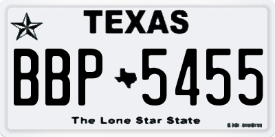 TX license plate BBP5455