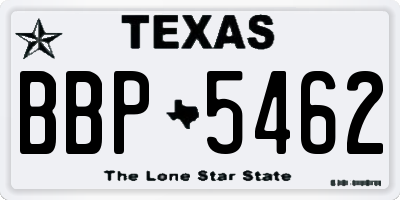 TX license plate BBP5462