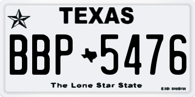 TX license plate BBP5476