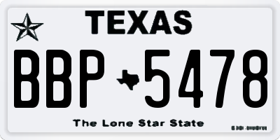 TX license plate BBP5478