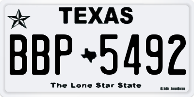 TX license plate BBP5492
