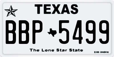 TX license plate BBP5499