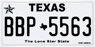 TX license plate BBP5563