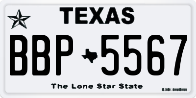TX license plate BBP5567