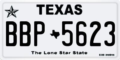 TX license plate BBP5623