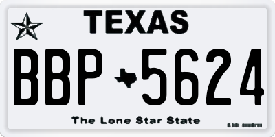 TX license plate BBP5624
