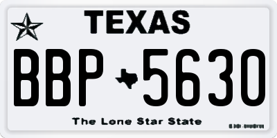 TX license plate BBP5630