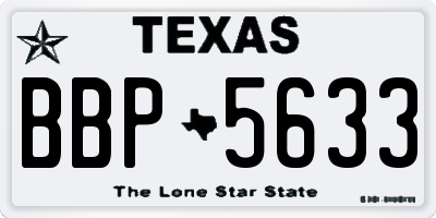 TX license plate BBP5633