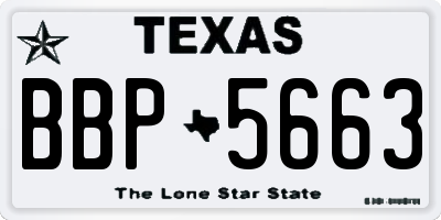 TX license plate BBP5663