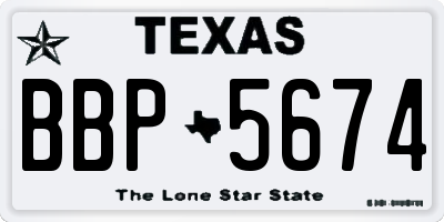 TX license plate BBP5674