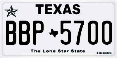 TX license plate BBP5700