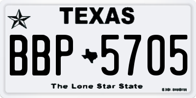 TX license plate BBP5705