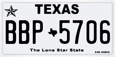 TX license plate BBP5706