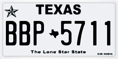 TX license plate BBP5711
