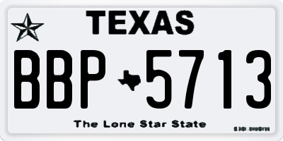 TX license plate BBP5713