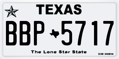 TX license plate BBP5717