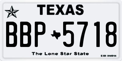 TX license plate BBP5718
