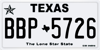 TX license plate BBP5726