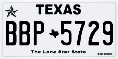 TX license plate BBP5729