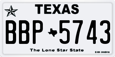 TX license plate BBP5743