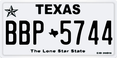 TX license plate BBP5744