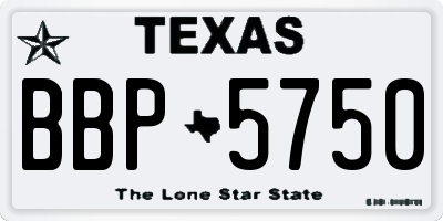 TX license plate BBP5750