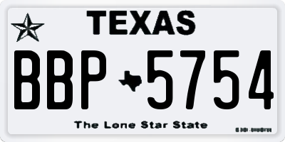 TX license plate BBP5754