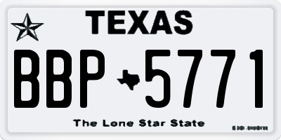 TX license plate BBP5771
