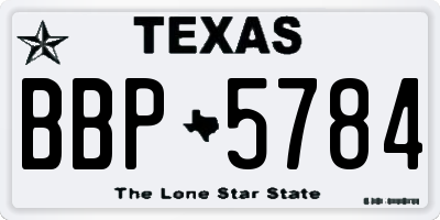 TX license plate BBP5784