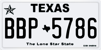 TX license plate BBP5786