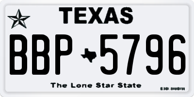 TX license plate BBP5796